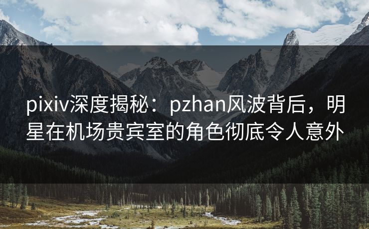 pixiv深度揭秘：pzhan风波背后，明星在机场贵宾室的角色彻底令人意外  第1张