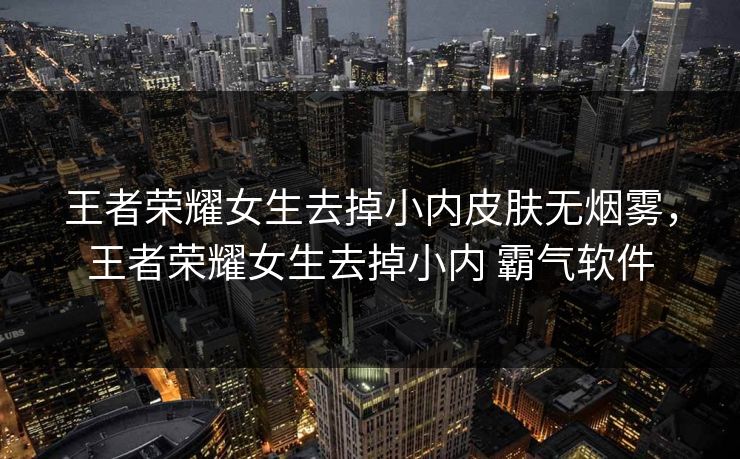 王者荣耀女生去掉小内皮肤无烟雾，王者荣耀女生去掉小内 霸气软件